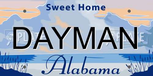 DAYMAN Alabama License Plate