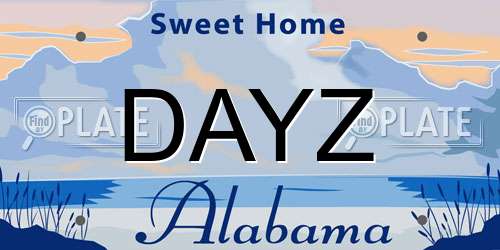 DAYZ Alabama License Plate