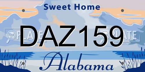 DAZ159 Alabama License Plate