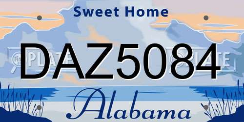 DAZ5084 Alabama License Plate