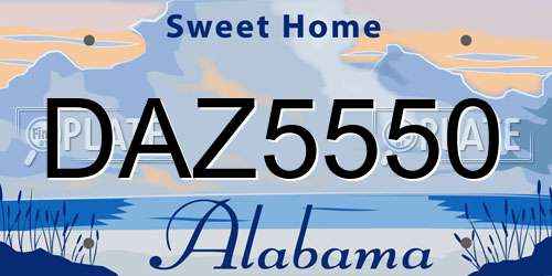 DAZ5550 Alabama License Plate