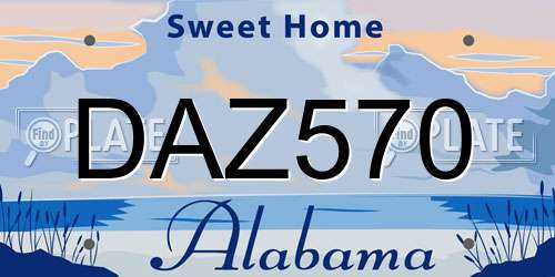 DAZ570 Alabama License Plate