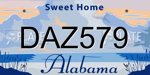 DAZ579 Alabama License Plate