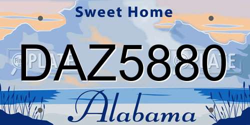 DAZ5880 Alabama License Plate