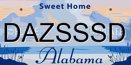 DAZSSSD Alabama License Plate