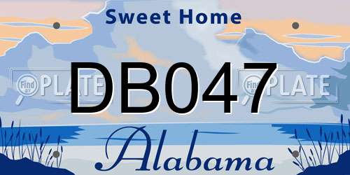 DB047 Alabama License Plate