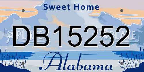 DB15252 Alabama License Plate