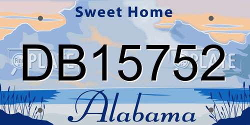 DB15752 Alabama License Plate