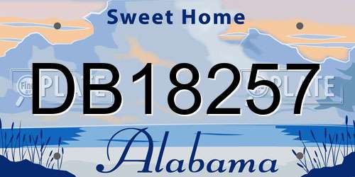 DB18257 Alabama License Plate