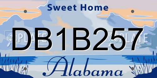 DB1B257 Alabama License Plate