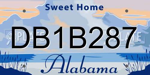 DB1B287 Alabama License Plate