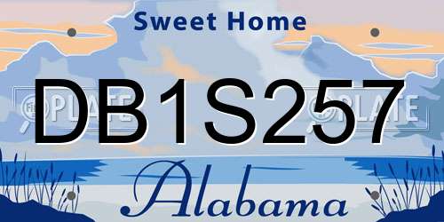 DB1S257 Alabama License Plate