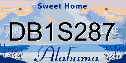 DB1S287 Alabama License Plate