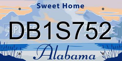 DB1S752 Alabama License Plate
