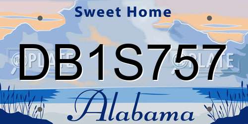 DB1S757 Alabama License Plate