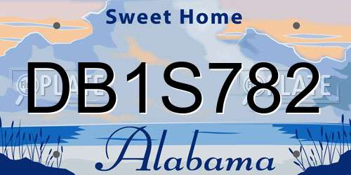 DB1S782 Alabama License Plate