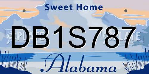 DB1S787 Alabama License Plate