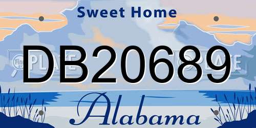 DB20689 Alabama License Plate