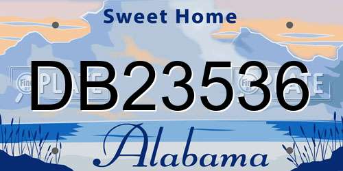 DB23536 Alabama License Plate