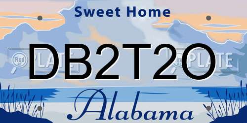 DB2T2O Alabama License Plate