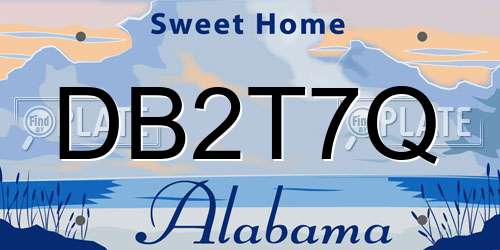 DB2T7Q Alabama License Plate