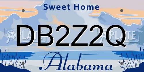 DB2Z2Q Alabama License Plate