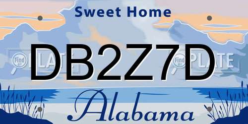 DB2Z7D Alabama License Plate
