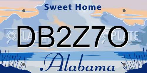 DB2Z7O Alabama License Plate