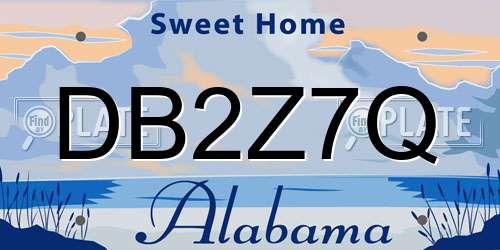 DB2Z7Q Alabama License Plate