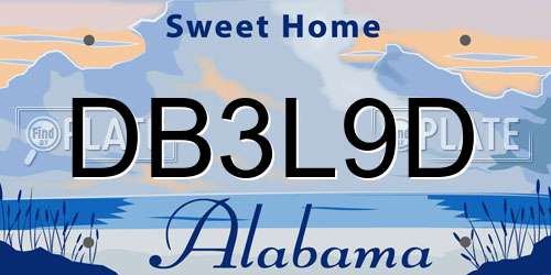 DB3L9D Alabama License Plate