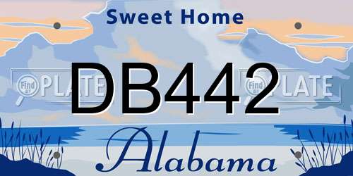 DB442 Alabama License Plate