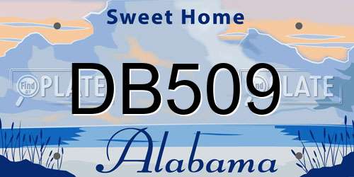 DB509 Alabama License Plate