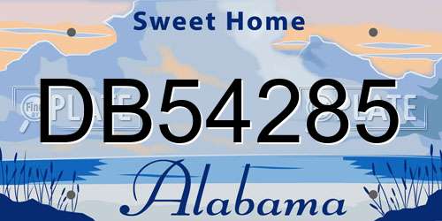 DB54285 Alabama License Plate