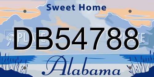 DB54788 Alabama License Plate