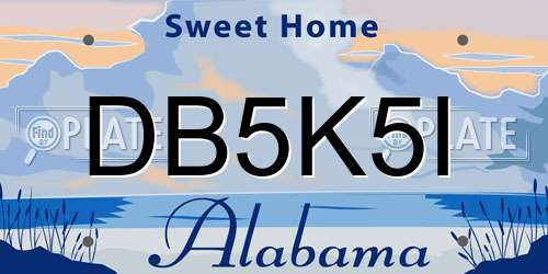 DB5K5I Alabama License Plate