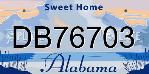 DB76703 Alabama License Plate