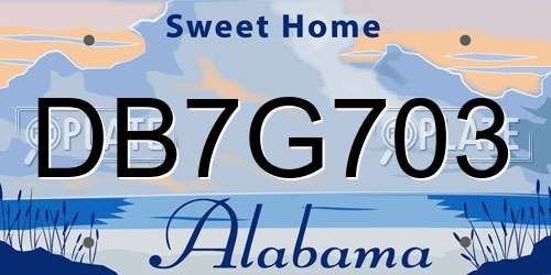 DB7G703 Alabama License Plate