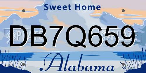 DB7Q659 Alabama License Plate