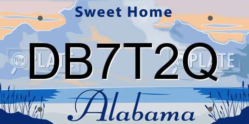 DB7T2Q Alabama License Plate