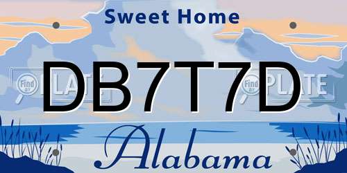 DB7T7D Alabama License Plate