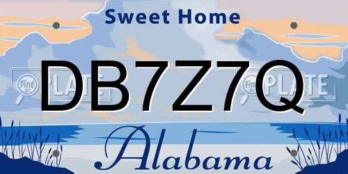 DB7Z7Q Alabama License Plate