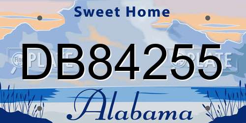 DB84255 Alabama License Plate
