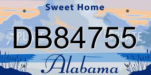 DB84755 Alabama License Plate
