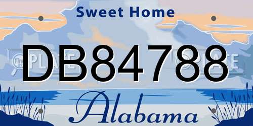 DB84788 Alabama License Plate