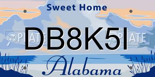 DB8K5I Alabama License Plate