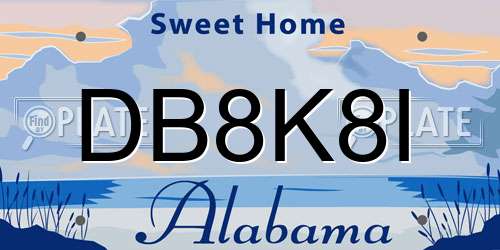 DB8K8I Alabama License Plate