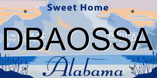 DBAOSSA Alabama License Plate