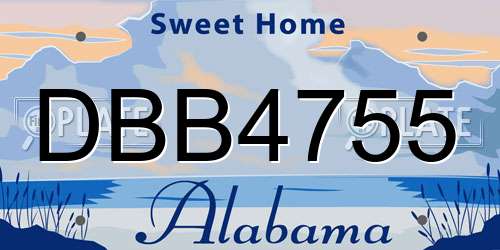 DBB4755 Alabama License Plate