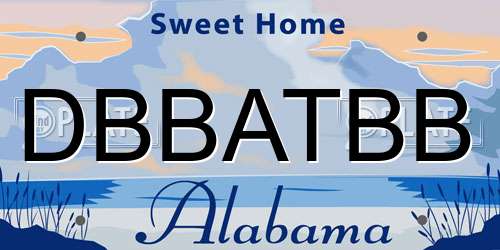 DBBATBB Alabama License Plate