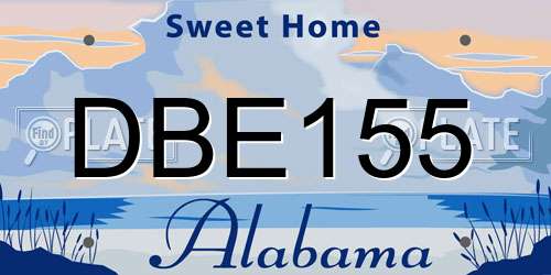 DBE155 Alabama License Plate